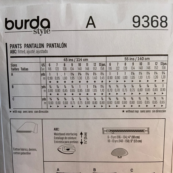 GIRLS PANTS, BURDA Sewing Pattern Size 6 - 13 - Picture 6 of 6